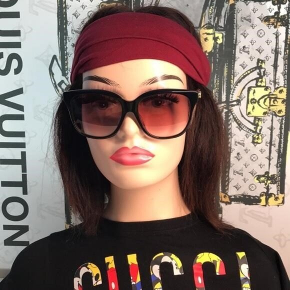 New Authentic Gucci Black and Pink Sunglasses GG0800SA 002 - Picture 6 of 12